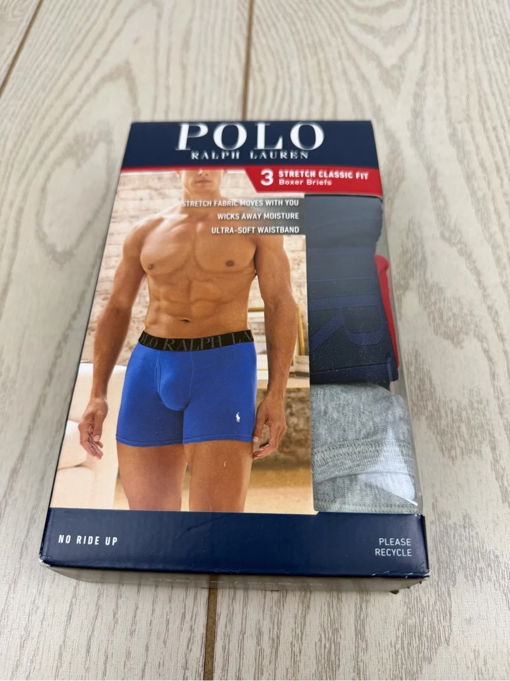 Polo Ralph Lauren Men's 3 Pack Stretch Classic Fit Boxer Briefs LRG Multi $45